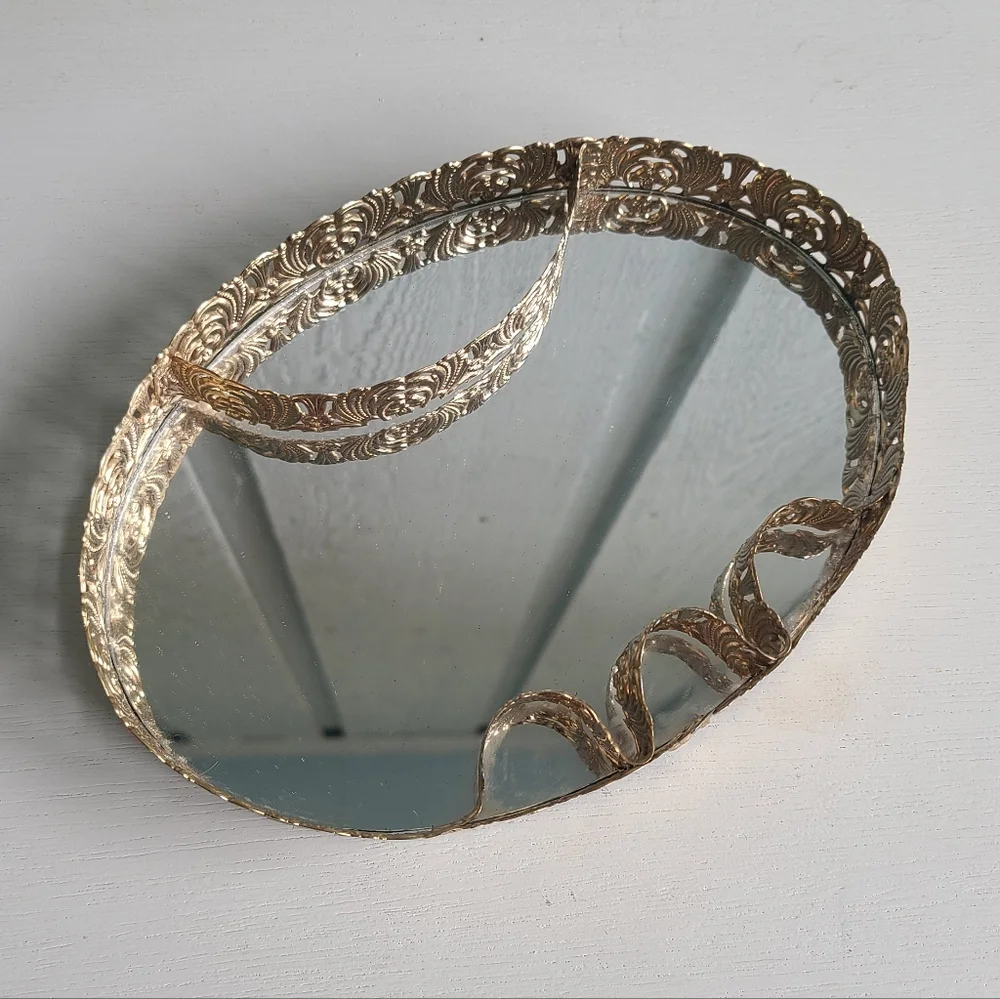 Vintage Mid Century Modern Vanity Mirror Tray